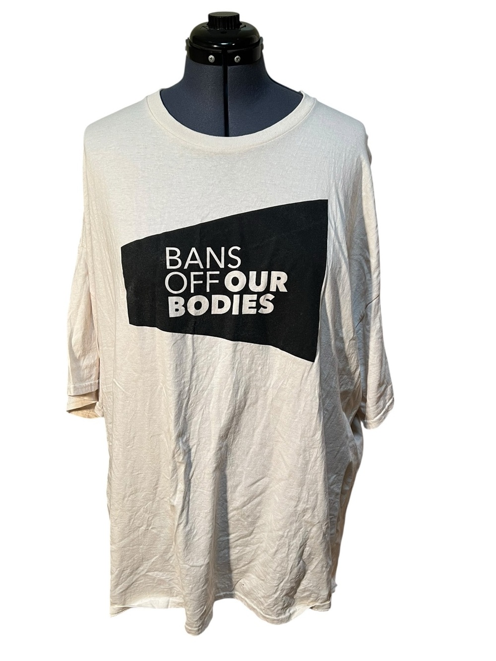 Gildan Unisex Size 4XL T-Shirt Crewneck Short Sleeve Beige Bans Off Our Bodies C
